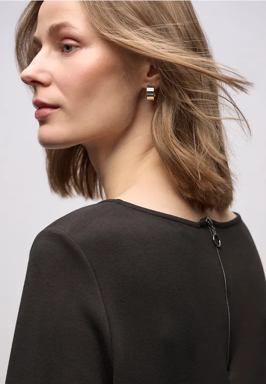 Jersey jurk darkest brown