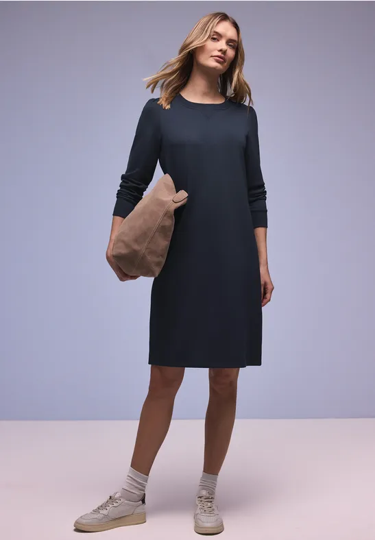Kleid in Unifarbe shadowed navy