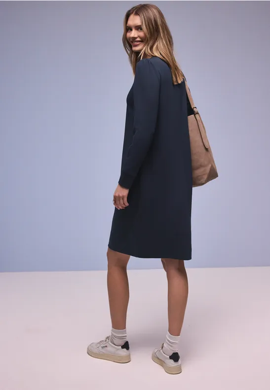 Kleid in Unifarbe shadowed navy