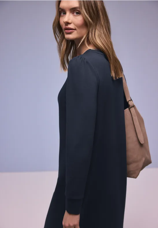 Kleid in Unifarbe shadowed navy