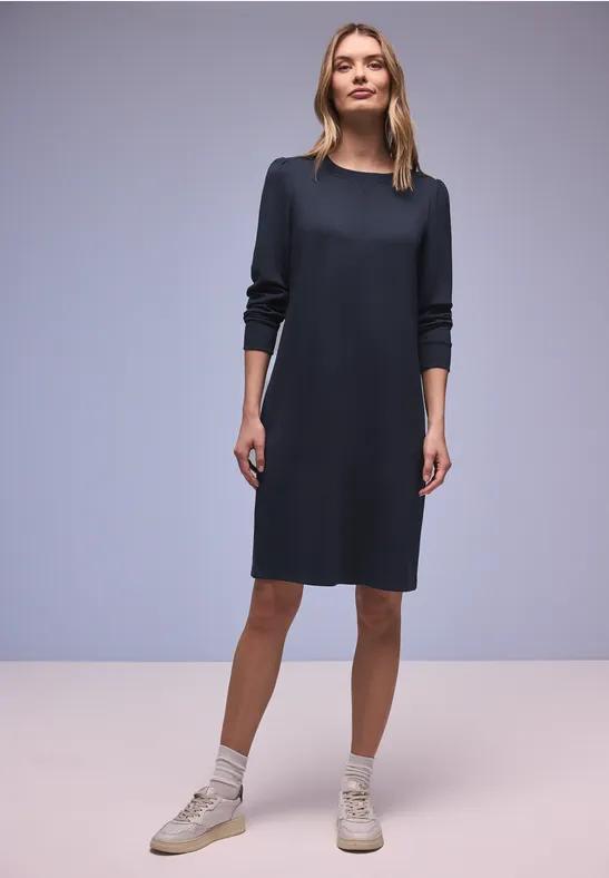 Kleid in Unifarbe shadowed navy