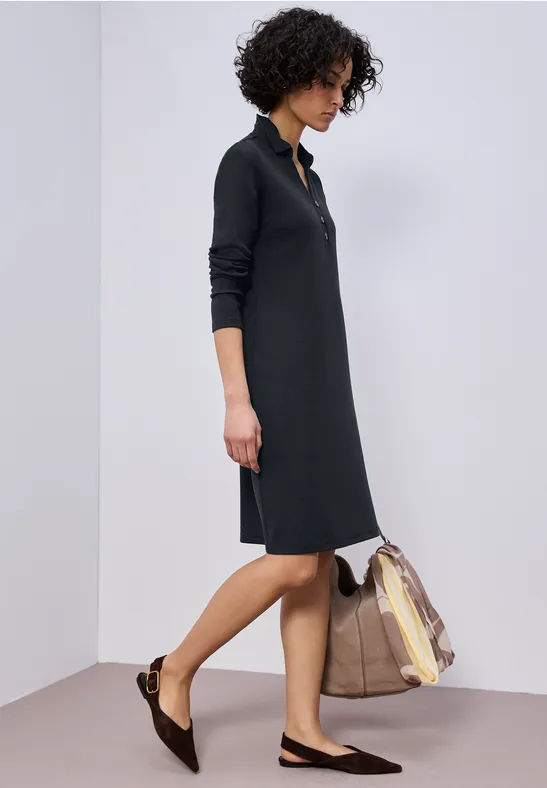 Kleid in Unifarbe shadowed navy