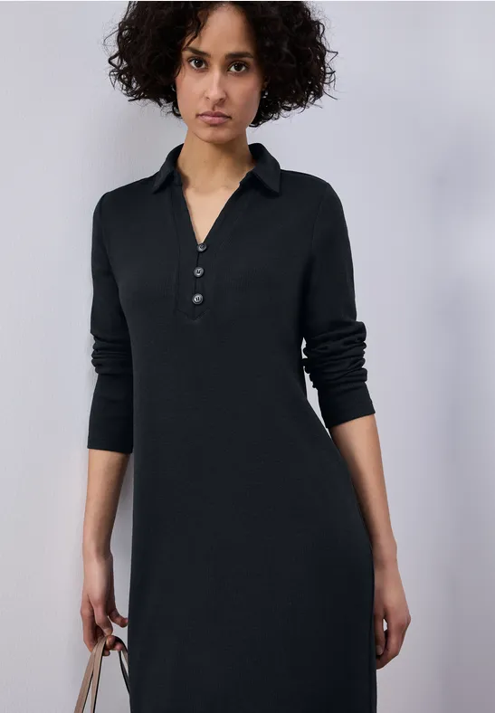 Kleid in Unifarbe shadowed navy