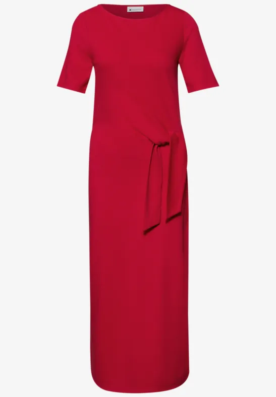 Robe midi avec détail de nœuds salsa red