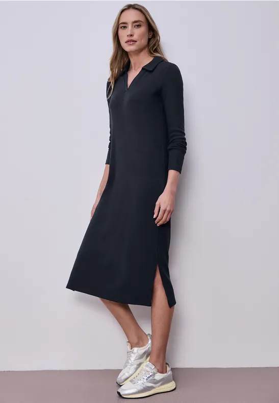 Midi-Kleid mit seitlichen Schlitzen shadowed navy