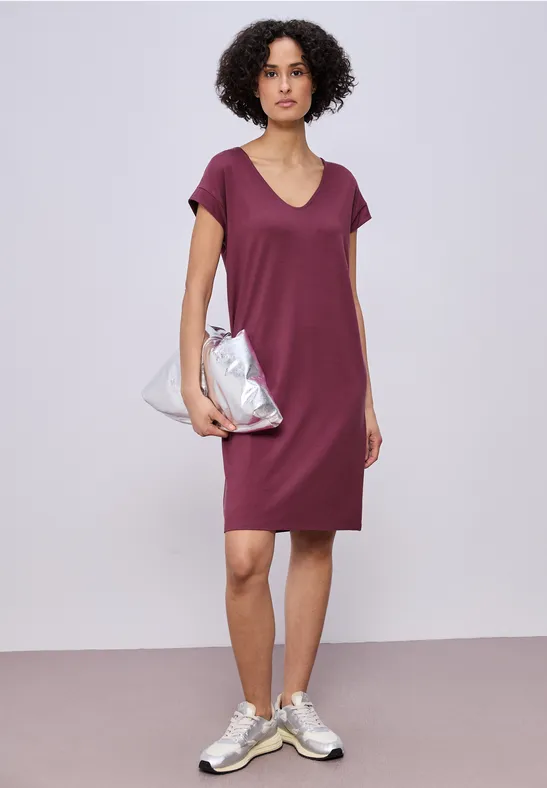 Knielanges Kleid aus Jersey dark clouded blush