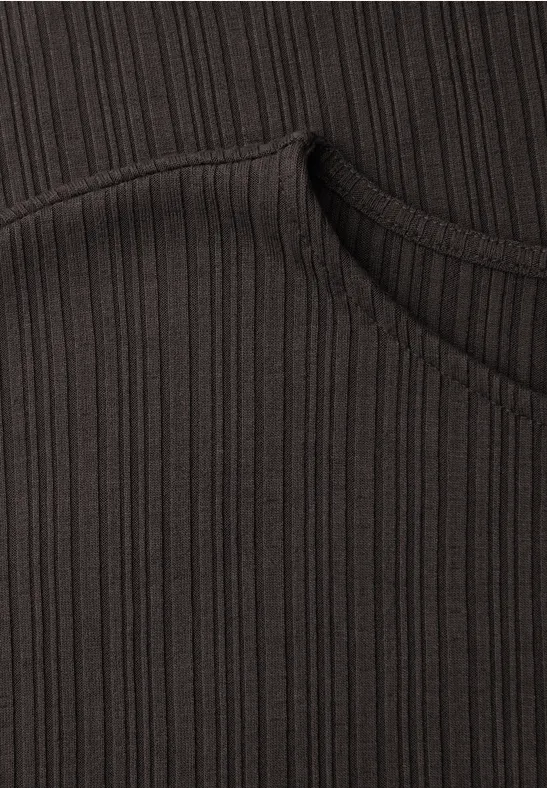 Midi-Kleid aus Jersey in Rippstruktur espresso brown