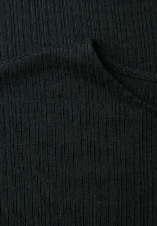 Sukienka midi z dżerseju o strukturze w prążki deep bound green