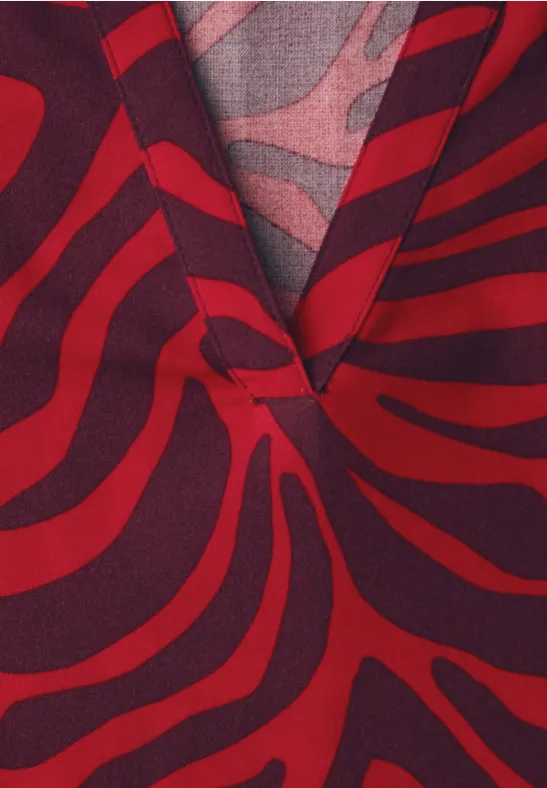 Sukienka midi z nadrukiem graficznym salsa red