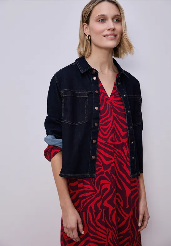 Sukienka midi z nadrukiem graficznym salsa red