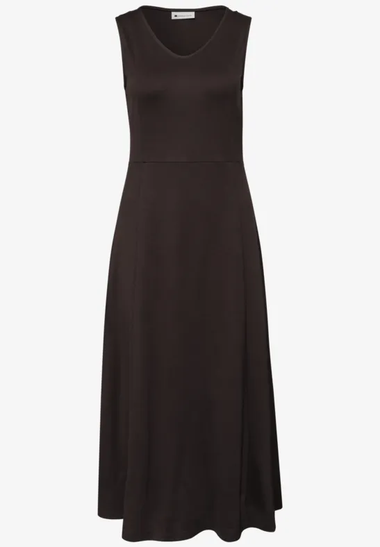 Midi-Kleid ohne Ärmel in Unifarbe espresso brown
