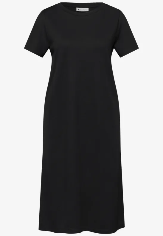 Robe au genou avec manches bouffantes Black