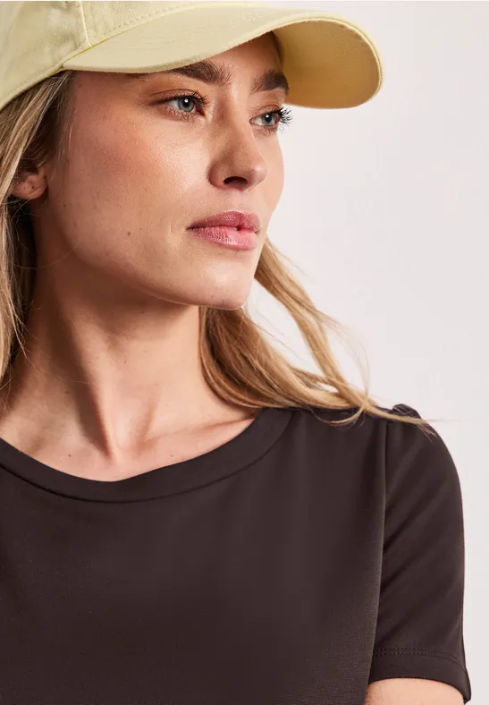 Robe au genou avec manches bouffantes espresso brown