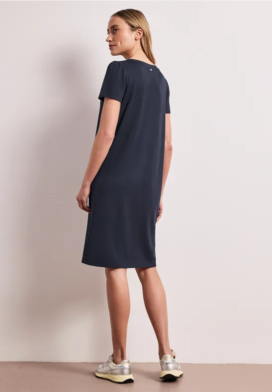 Robe au genou avec manches bouffantes shadowed navy