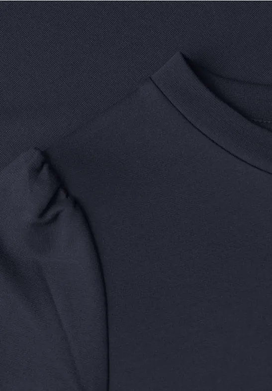 Robe au genou avec manches bouffantes shadowed navy