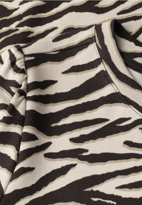 Knielanges Kleid mit Puffärmeln espresso brown