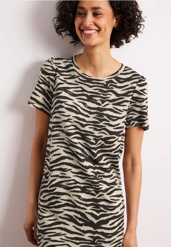 Knielanges Kleid mit Puffärmeln espresso brown