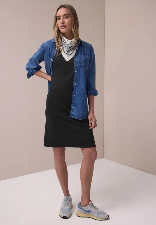 Robe longueur genou en jersey Black