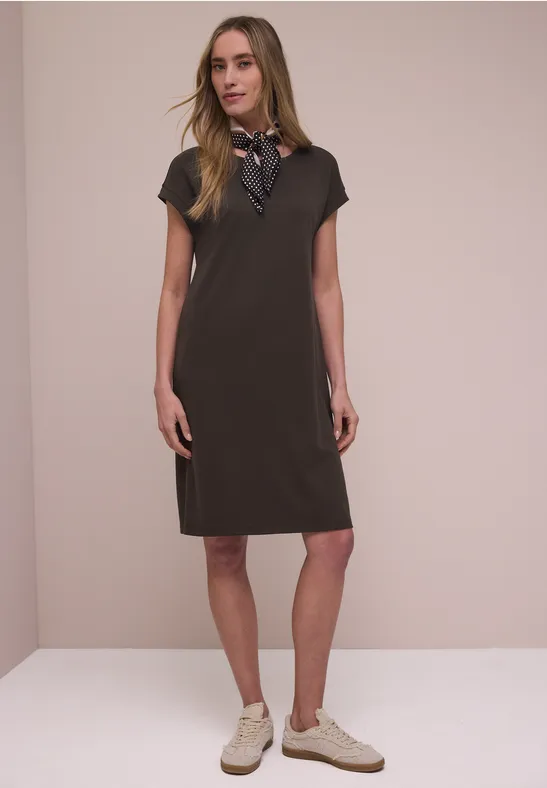 Robe longueur genou en jersey espresso brown