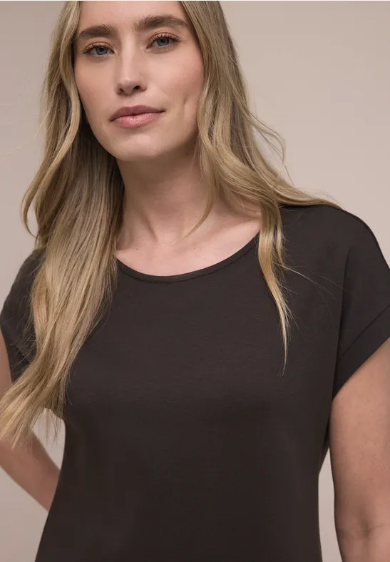 Robe longueur genou en jersey espresso brown