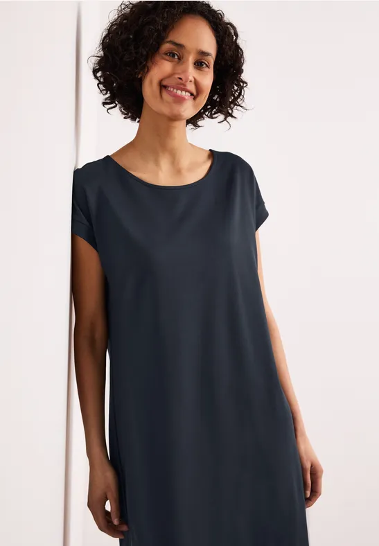 Knielanges Kleid aus Jersey shadowed navy