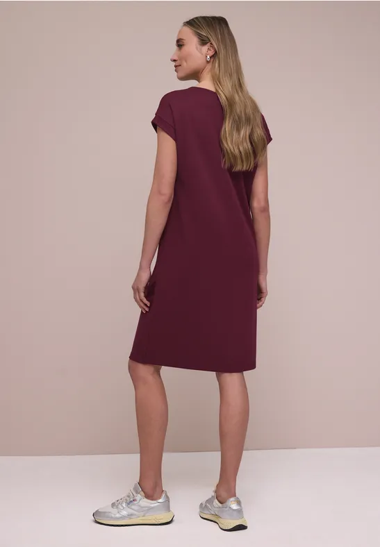 Robe longueur genou en jersey truffle red