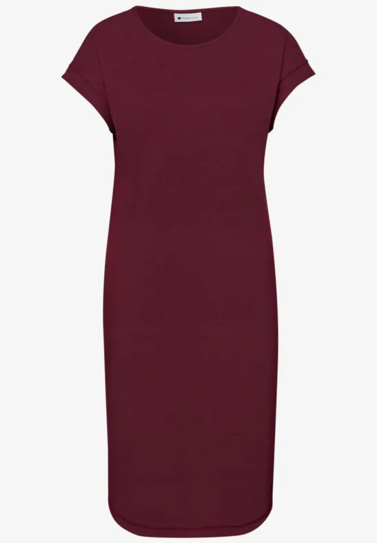 Robe longueur genou en jersey truffle red