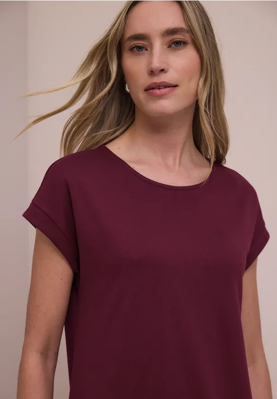 Robe longueur genou en jersey truffle red