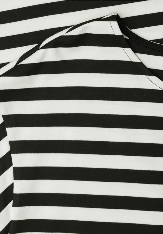 Knielanges Kleid aus Jersey mit Streifen Black