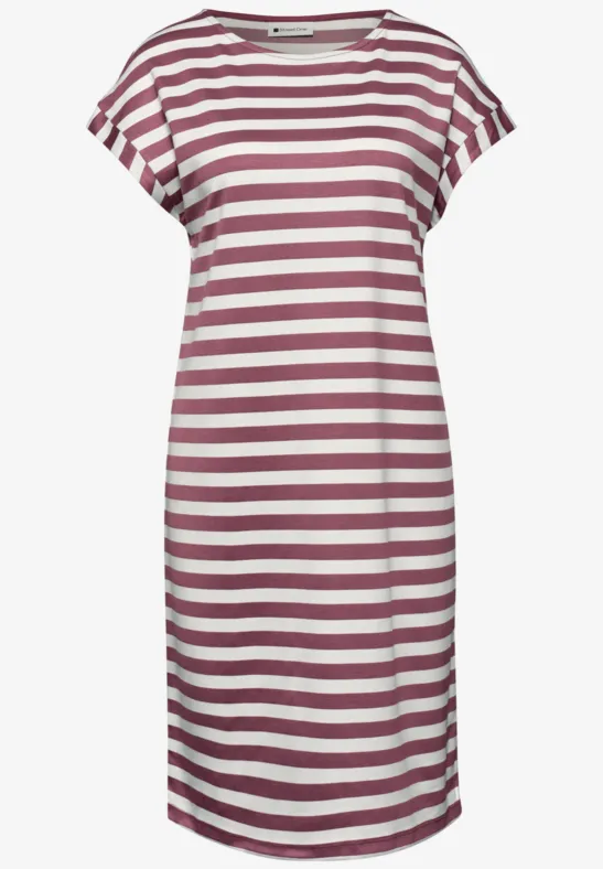 Knielanges Kleid aus Jersey mit Streifen dark clouded blush