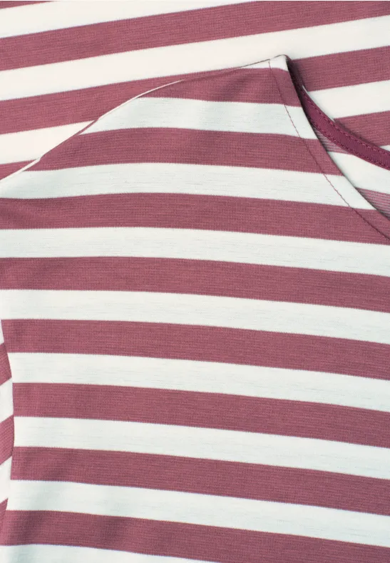 Knielanges Kleid aus Jersey mit Streifen dark clouded blush