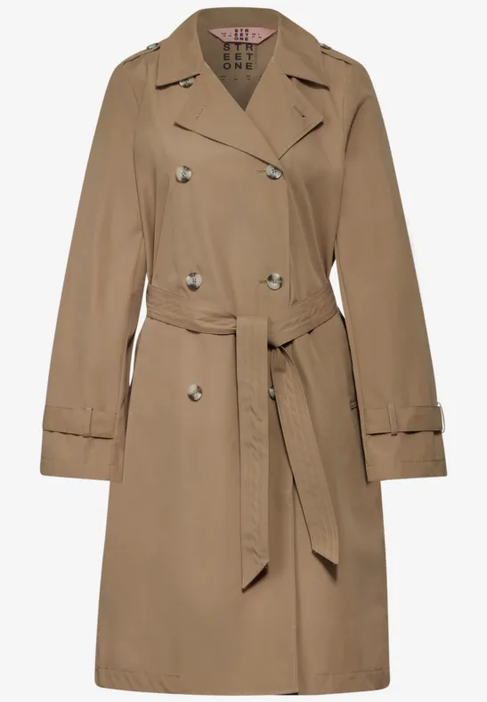 Trench-coat Femme En Similicuir - Mi-long, Boutonnage Simple - Souple Et Décontracté Avec Poches - Pour Automne/hiver