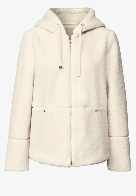 Teddyjacke mit Kapuze pastel sand