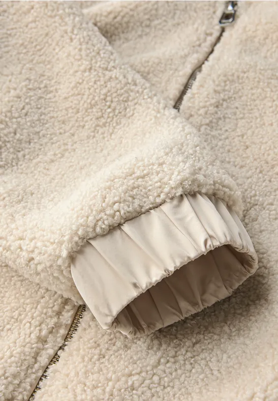 Kurze Teddyjacke savannah sand
