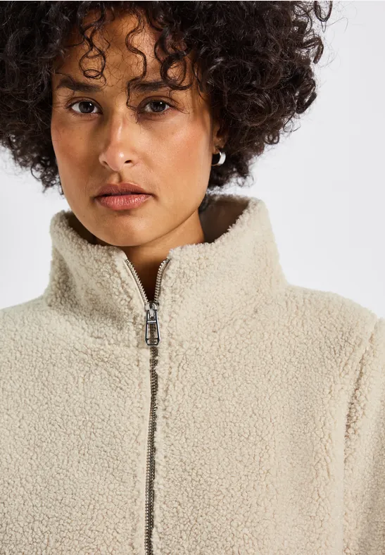 Kurze Teddyjacke savannah sand