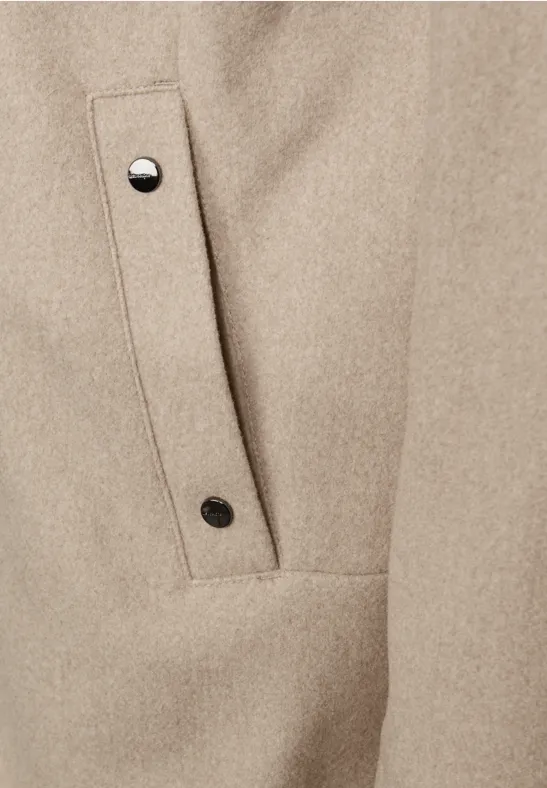 Kurzmantel mit Strickdetails Soft Sand Mel.