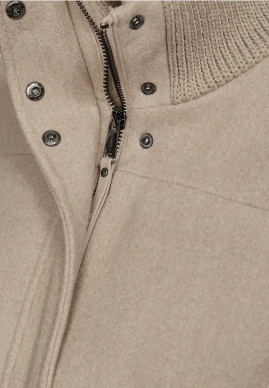 Kurzmantel mit Strickdetails Soft Sand Mel.