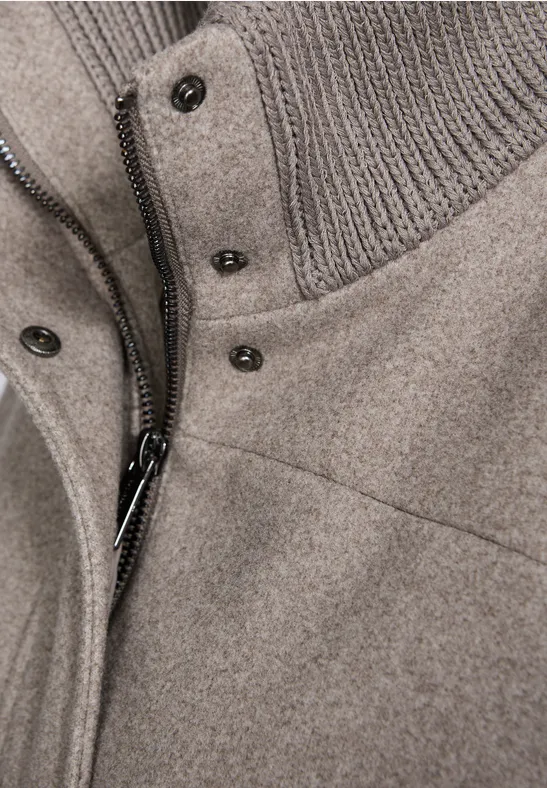 Kurzmantel mit Strickdetails Sandy Mocca Mel.