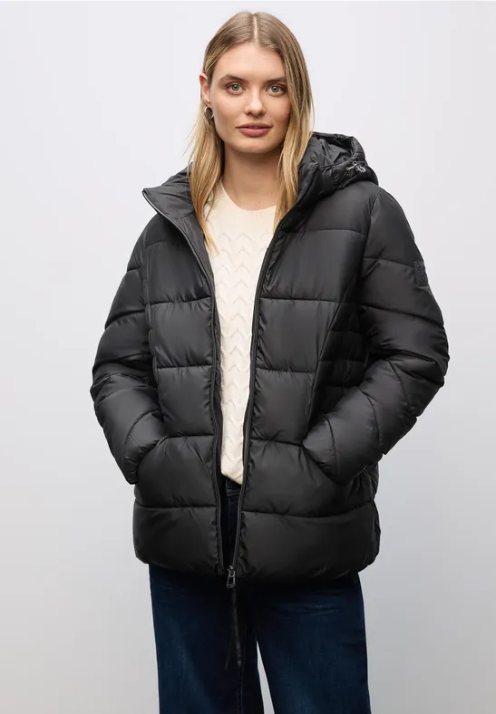 Kurze Steppjacke Black