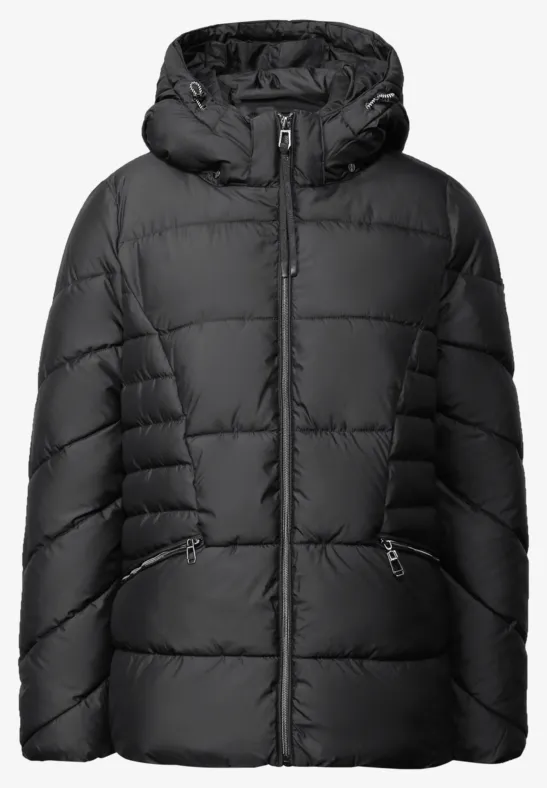 Kurze Steppjacke Black