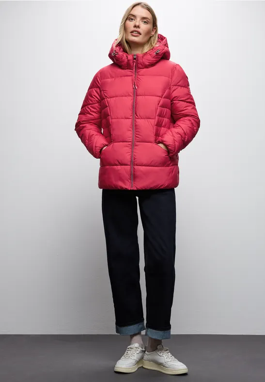 Kurze Steppjacke carpet red