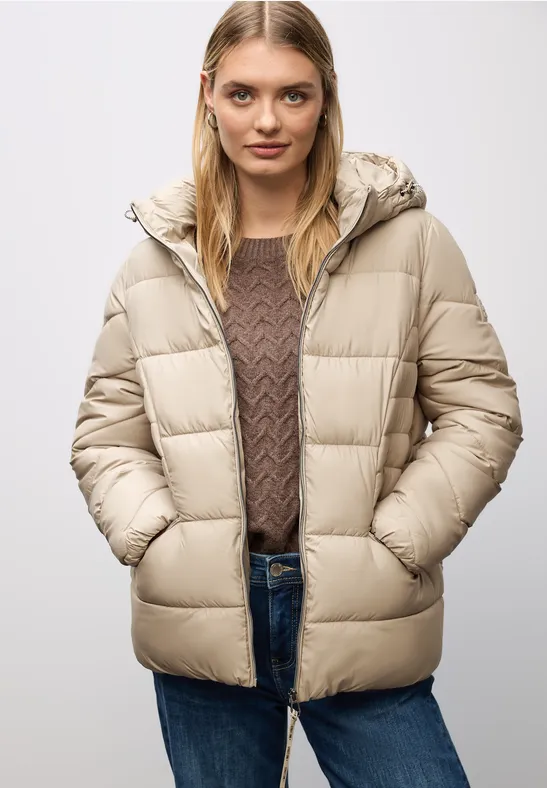 Kurze Steppjacke Smooth Champagne