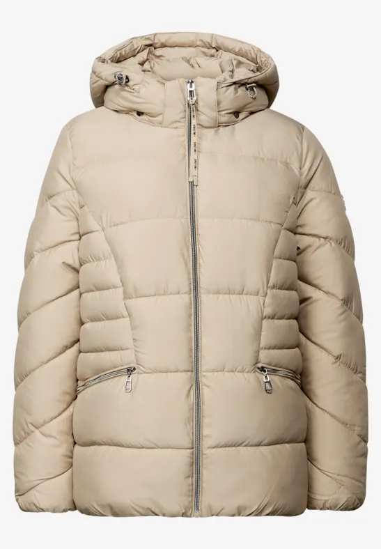 Kurze Steppjacke Smooth Champagne