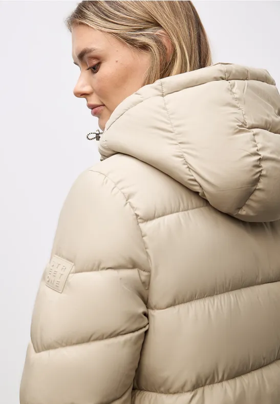 Kurze Steppjacke Smooth Champagne
