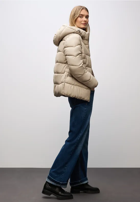 Kurze Steppjacke Smooth Champagne