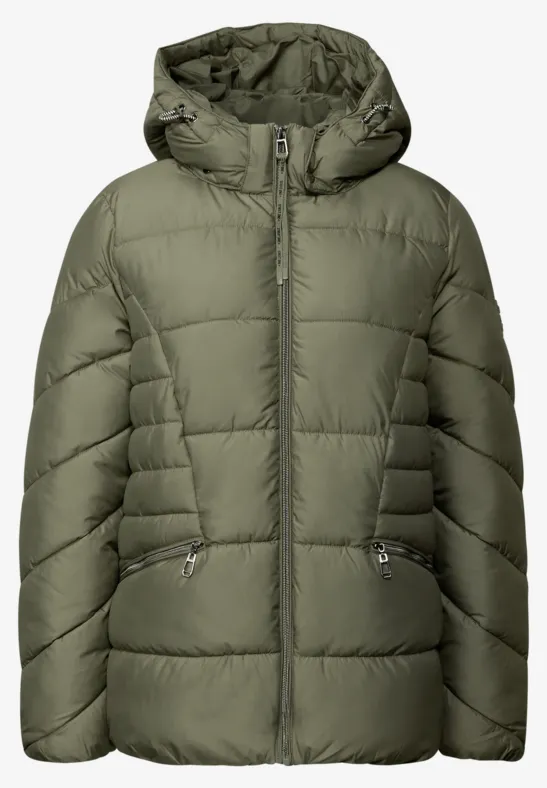 Kurze Steppjacke Lichen Green