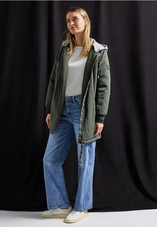 Langer Blousun mit Kapuze cypress green