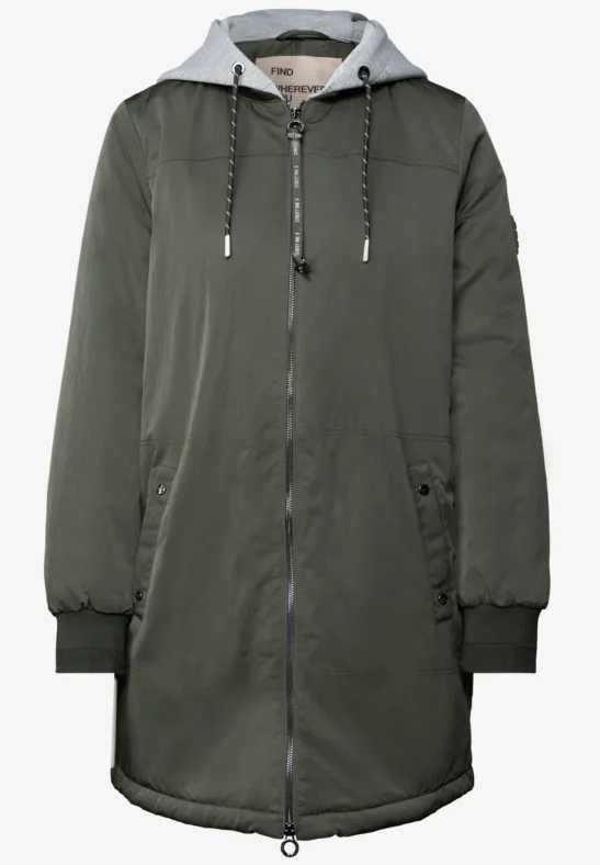 Langer Blousun mit Kapuze cypress green