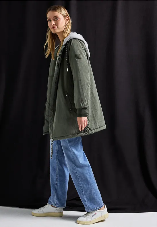 Langer Blousun mit Kapuze cypress green