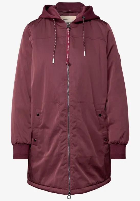 Langer Blousun mit Kapuze Light Mahagony Red